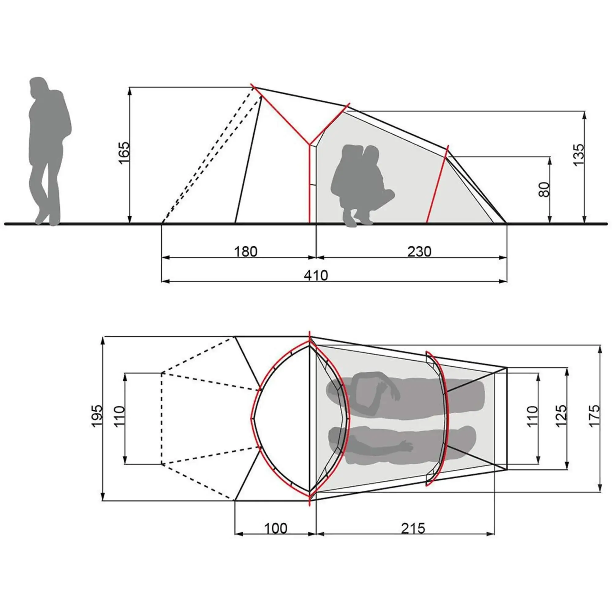 VAUDE CHAPEL SUL XT 2P - Ultralight Tunnelzelt für 2 Personen 4 VAUDE CHAPEL SUL XT 2P - Ultralight Tunnelzelt für 2 Personen – Bild 2